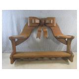 (EW4) Wood Wall Shelf with 3-D Bow ...