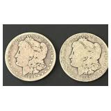 Pair of 1886 Morgan Silver Dollars