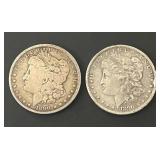 Pair of 1890-O Morgan Silver Dollars
