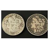 Pair of 1887 Morgan Silver Dollars