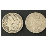 Pair of 1882-O Morgan Silver Dollars