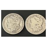Pair of 1888 Morgan Silver Dollars