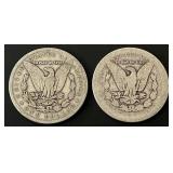 Pair of 1888 Morgan Silver Dollars