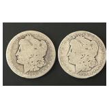 Pair of 1888 Morgan Silver Dollars