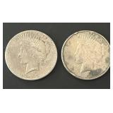 Pair of 1922 Peace Dollars