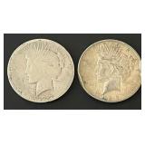 Pair of 1922 Peace Dollars