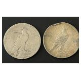 Pair of 1922 Peace Dollars