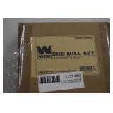 WEN DB003E 3-Piece 90-Degree Square Shoulder Indexable Carbide End Mill Set with Aluminum Storage Case