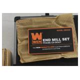 WEN DB003E 3-Piece 90-Degree Square Shoulder Indexable Carbide End Mill Set with Aluminum Storage Case