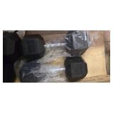 Lot of a Pair of 15LB Rubber Hex Dumbbells (NEW)