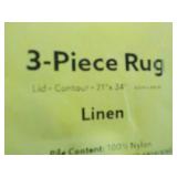 3 pc Linen Bath Rug Set; new from J...