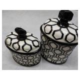 2 Black/cream Décor with Lids...
