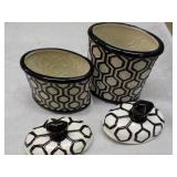 2 Black/cream Décor with Lids...