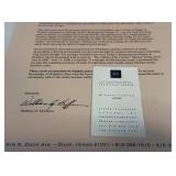 Michael Jordan Authentic Busines Card From Jordan / Silverberg Apparel With Letter of Authenticity