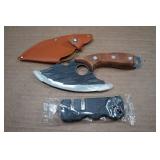 Rolled Carbon Steel Finger Hole Hunting Knife