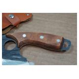 Rolled Carbon Steel Finger Hole Hunting Knife
