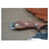 Rolled Carbon Steel Finger Hole Hunting Knife