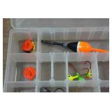 Tackle Tray with Assorted Ice Fishing Tackle