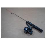 Graphite Ice Fishing Rod with Red Wolf Reel