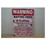 Novelty Metal Sign - Baiting Deer is Illegal