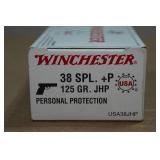 50 Winchester .38 Spl +P 125 Gr JHP Ammo