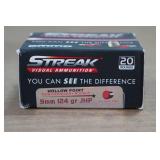 20 Ammo Inc Streak 9mm 124 Gr JHP Visual Ammo