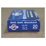 20 PPU .300 Blackout 125 Gr HP BT Ammo