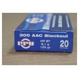 20 PPU .300 Blackout 125 Gr HP BT Ammo