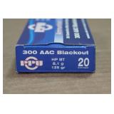 20 PPU .300 Blackout 125 Gr HP BT Ammo