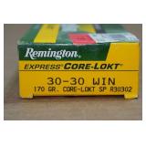 20 Remington .30-30 Win 170 Gr Core-Lokt SP Ammo