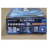 20 Federal Power Shok .30-30 Win 170 Gr SP RN Ammo