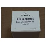 30 .300 Blackout 125 Gr Sierra HP-BT Match Ammo