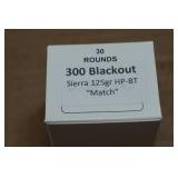 30 .300 Blackout 125 Gr Sierra HP-BT Match Ammo