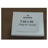 30 7.62 x 39mm 125 Gr HP Match Ammo