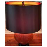 SR - Large Stylish Table Lamp with Copper Textured Base and Black Shade