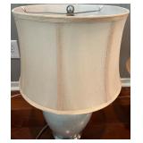 SR - Pair of Table Lamps with Cream Ceramic Base and Fabric Shades