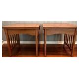 SR - Pair of Oak Mission Style End Tables