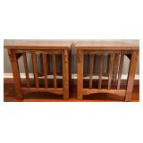 SR - Pair of Oak Mission Style End Tables