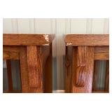 SR - Pair of Oak Mission Style End Tables