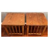 SR - Pair of Oak Mission Style End Tables