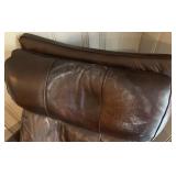 SR - Brown Leather Recliner Chair with Pillow