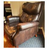SR - Brown Leather Recliner Chair with Pillow