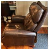 SR - Brown Leather Recliner Chair with Pillow