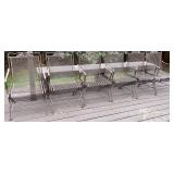 Deck - Set of 6 Metal Outdoor Patio Chairs with Armrests and Cushions