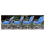 Deck - Set of 4 Grandin Road Outdoor Swivel Patio Chairs with Sunbrella Cushions