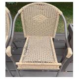 Deck - Set of 5 Wicker Outdoor Patio Chairs with Metal Frames