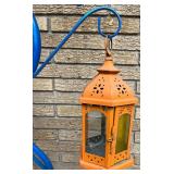 Deck - Colorful Metal Lantern Stand with 3 Hanging Lanterns