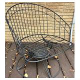 Deck - Mid-Century Modern Wire Patio Set with Bench and 3 Chairs