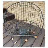 Deck - Mid-Century Modern Wire Patio Set with Bench and 3 Chairs