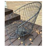 Deck - Mid-Century Modern Wire Patio Set with Bench and 3 Chairs